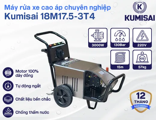 Máy rửa xe cao áp chuyên nghiệp Kumisai 18M17.5-3T4 - 2