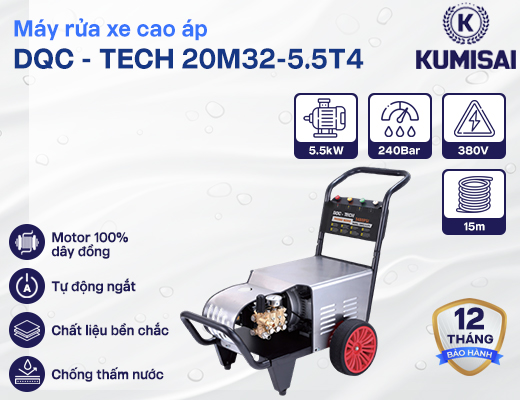 Máy rửa xe cao áp DQC - TECH 20M32-5.5T4 - 2