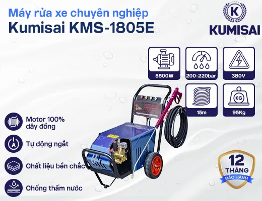 Máy rửa xe chuyên nghiệp Kumisai KMS-1805E - 2