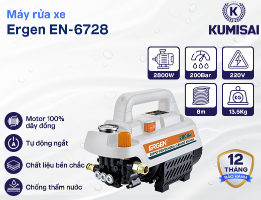 Máy rửa xe Ergen EN-6728 (auto điều chỉnh áp lực) - 2