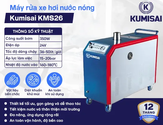 Máy rửa xe hơi nước nóng Kumisai KMS26 - 2