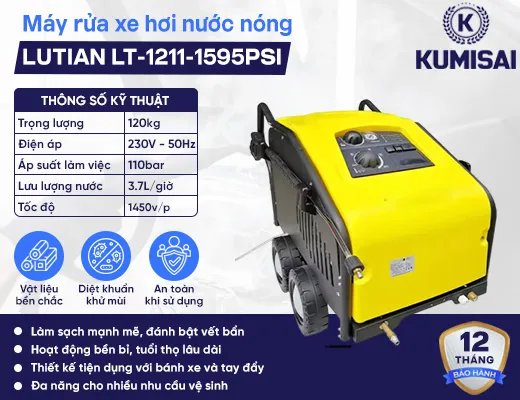 Máy rửa xe hơi nước nóng-lạnh LUTIAN LT-1211-1595PSI - 2