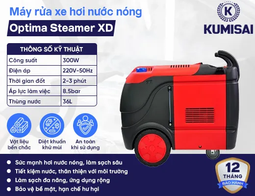 Máy rửa xe hơi nước nóng Optima Steamer XD - 2