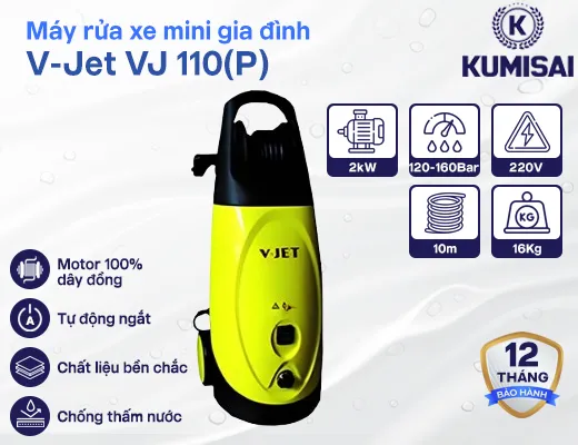 Máy rửa xe mini gia đình V-Jet VJ 110(P) giá rẻ - 2