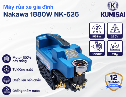Máy rửa xe Nakawa 1880W NK-626 - 2