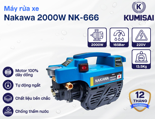 Máy Rửa Xe Nakawa 2000W NK-666 - 2
