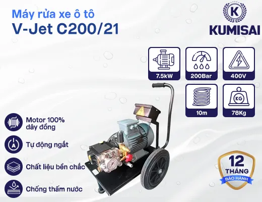 Máy rửa xe ô tô công suất lớn áp lực cao V-Jet C200/21 - 2