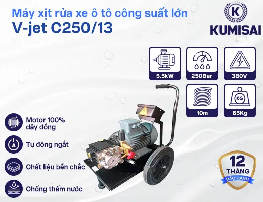 Máy xịt rửa xe ô tô công suất lớn V-jet C250/13 - 2