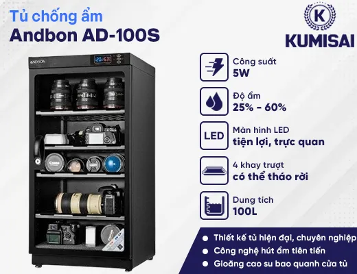 Tủ chống ẩm Andbon AD-100S (100 lít) - 2