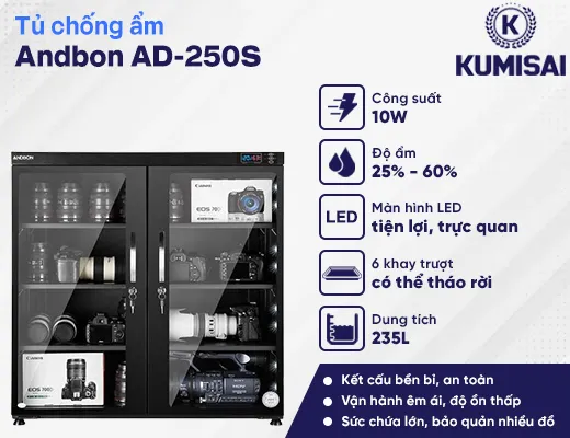 Tủ chống ẩm Andbon AD-250S - 2