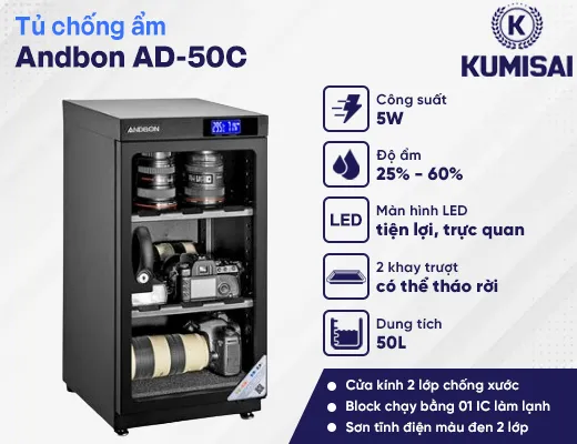 Tủ chống ẩm Andbon AD-50C (50 lít) - 2