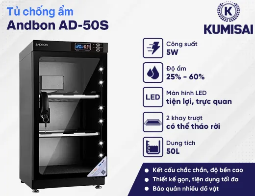 Tủ chống ẩm Andbon AD-50S (50 lít) - 2