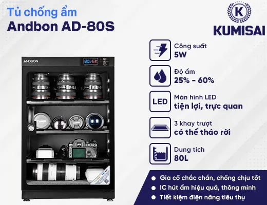 Tủ chống ẩm Andbon AD-80S (80 lít) - 2