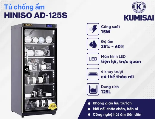 Tủ chống ẩm HINISO AD-125S - 2