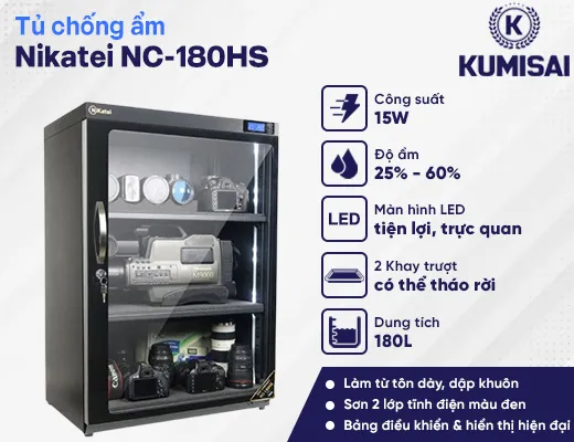 Tủ chống ẩm Nikatei NC-180HS (180 lít) - 2