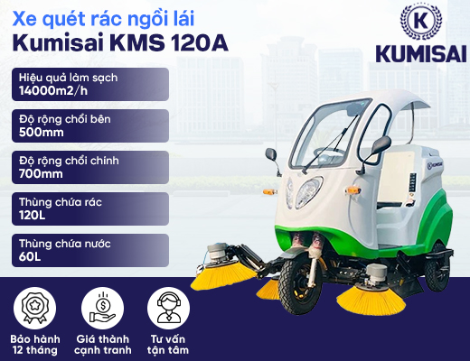 Xe quét đường ngồi lái Kumisai KMS 120A - 2