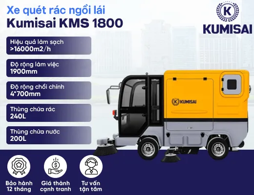 Xe quét rác ngồi lái Kumisai KMS 1800 - 2