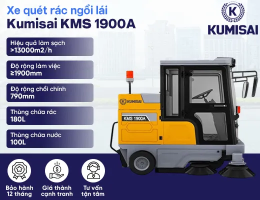Xe quét rác ngồi lái Kumisai KMS 1900A - 2