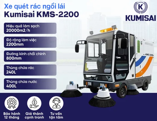 Xe quét rác ngồi lái Kumisai KMS-2200 - 2