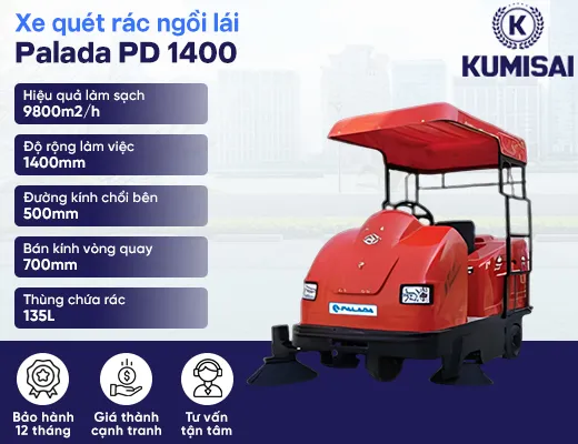 Xe quét rác công nghiệp Palada PD 1400 - 2