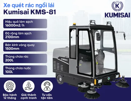 Xe quét đường ngồi lái Kumisai KMS-81 - 2