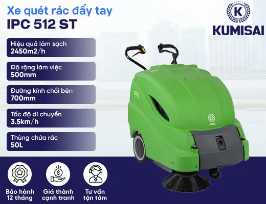 Xe quét rác đường đẩy tay IPC 512 ST - 2