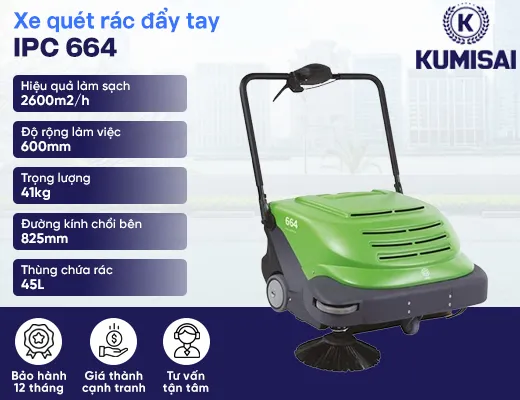 Xe quét đường hút bụi đẩy tay IPC 664 - 2