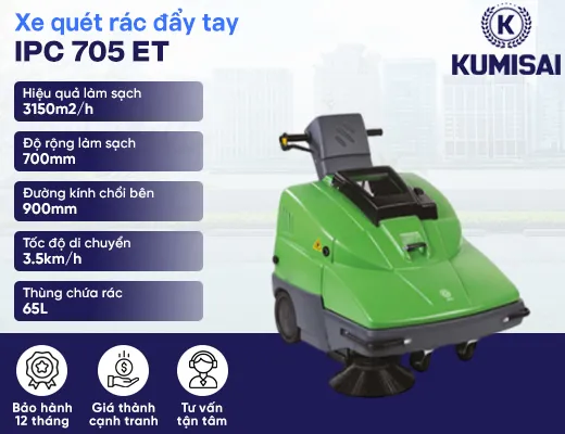 Xe quét rác đường đẩy tay IPC 705 ET - 2