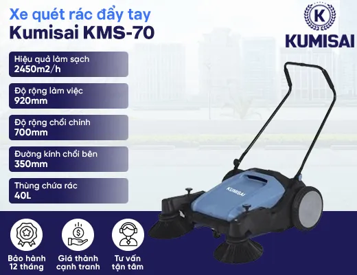 Xe quét rác đường đẩy tay Kumisai KMS-70 - 2
