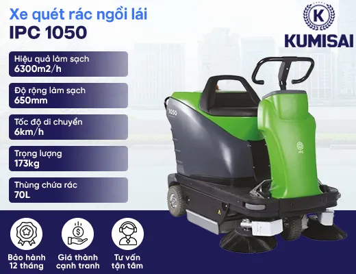 Xe quét rác đường ngồi lái IPC 1050 - 2