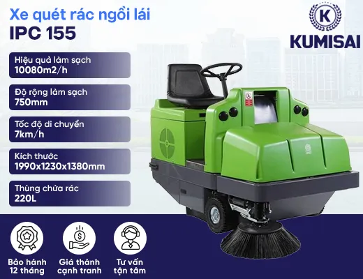 Xe quét rác đường ngồi lái IPC 155 - 2