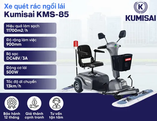 Xe quét rác mini lau sàn Kumisai KMS-85 - 2