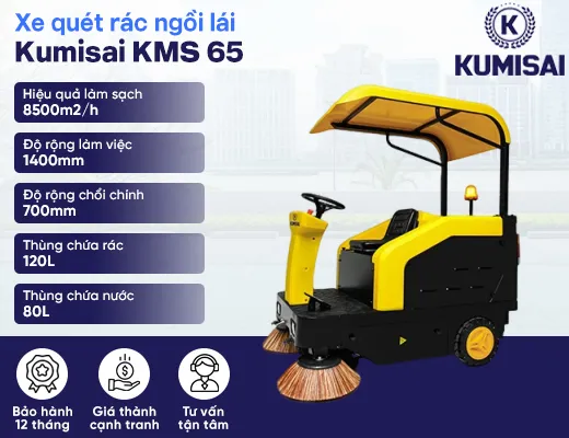 Xe quét rác ngồi lái công nghiệp Kumisai KMS 65 - 2