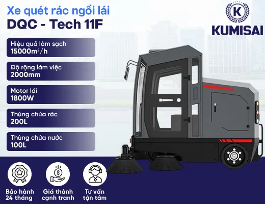 Xe quét rác ngồi lái DQC - Tech 11F - 2