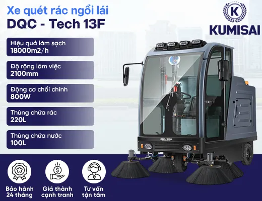 Xe quét rác ngồi lái DQC - Tech 13F - 2