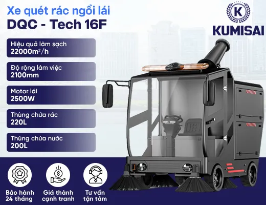Xe quét rác ngồi lái DQC - Tech 16F - 2