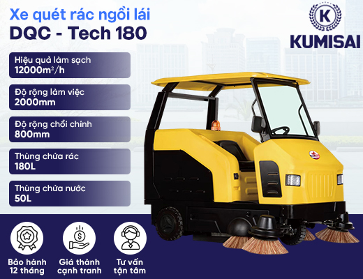 Xe quét rác ngồi lái DQC - Tech 180 - 2
