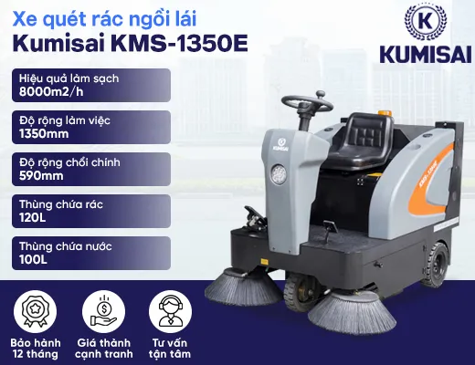 Xe quét rác ngồi lái Kumisai KMS-1350E - 2
