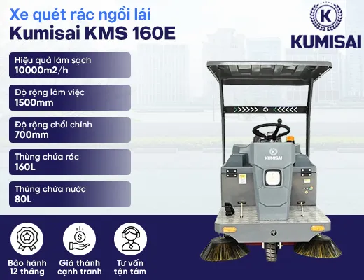 Xe quét rác ngồi lái Kumisai KMS 160E - 2