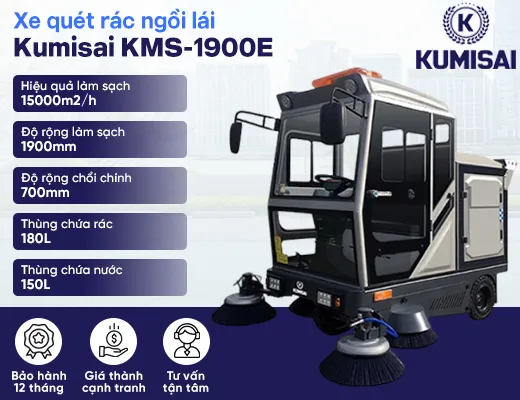 Xe quét rác ngồi lái Kumisai KMS-1900E - 2