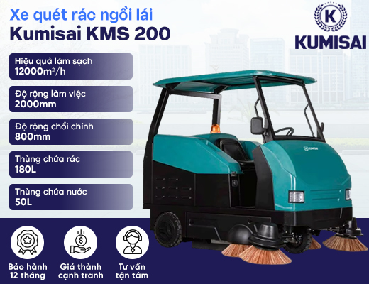 Xe quét rác ngồi lái Kumisai KMS 200 - 2