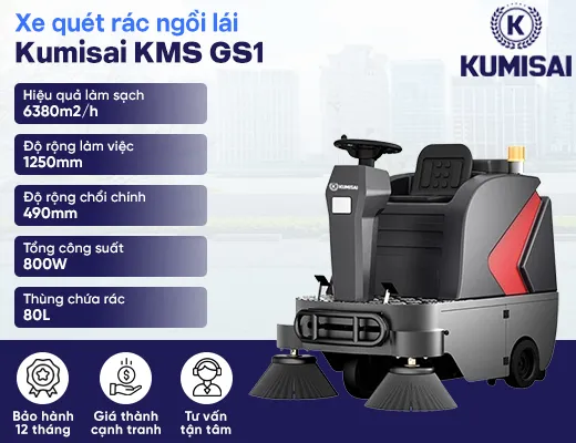 Xe quét rác ngồi lái Kumisai KMS GS1 - 2