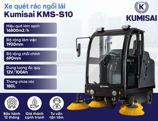 Xe quét rác ngồi lái Kumisai KMS-S10 - 2