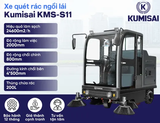 Xe quét đường ngồi lái Kumisai KMS-S11 - 2