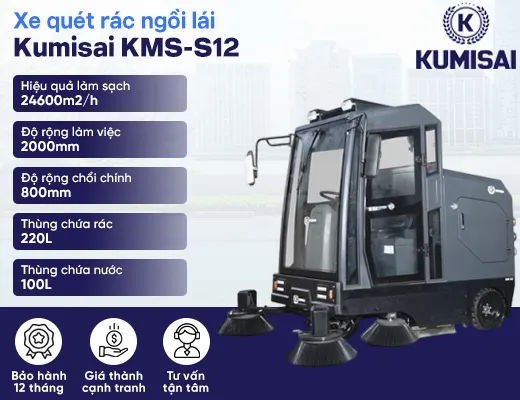 Xe quét rác ngồi lái Kumisai KMS-S12 - 2