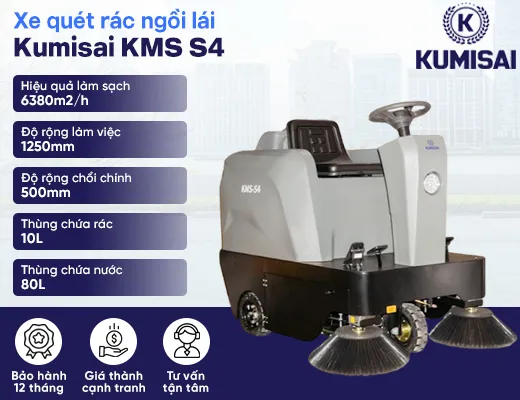 Xe quét đường ngồi lái Kumisai KMS S4 - 2