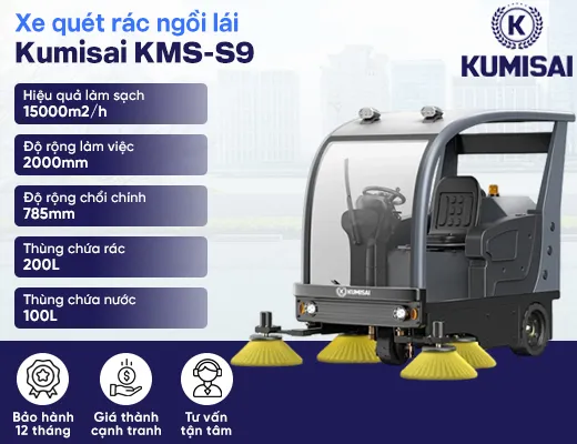 Xe quét rác ngồi lái Kumisai KMS-S9 - 2