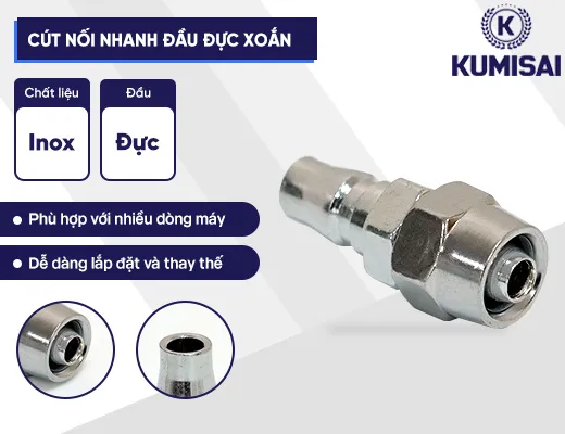 Cút nối nhanh đầu đực xoắn - 2