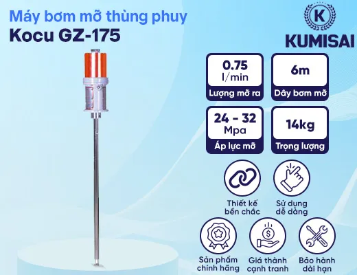 Máy bơm mỡ khí nén thùng phuy Kocu GZ-175 - 2