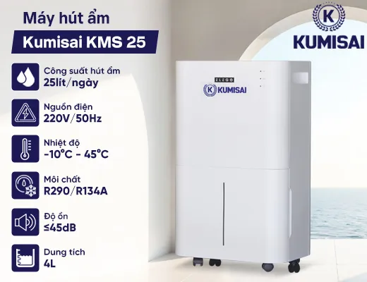 Máy hút ẩm dân dụng Kumisai KMS 25 - 2